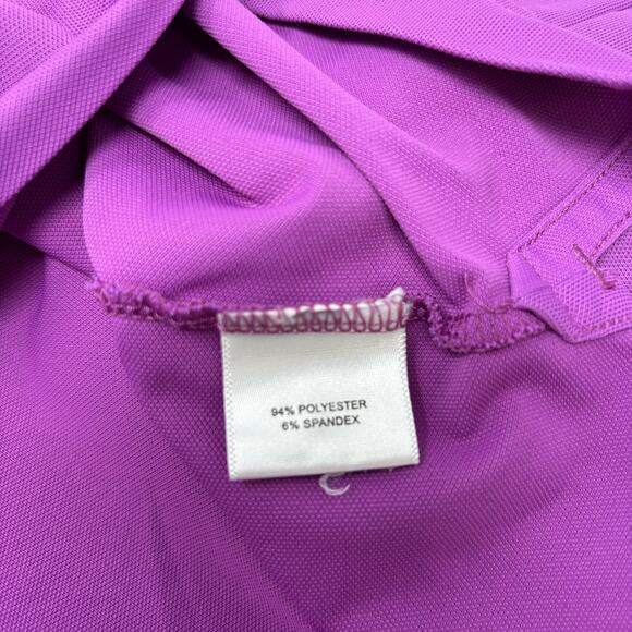 Peter Millar Summer Comfort Large Solid Purple Short Sleeve Golf Polo Shirt - Picture 4 of 6